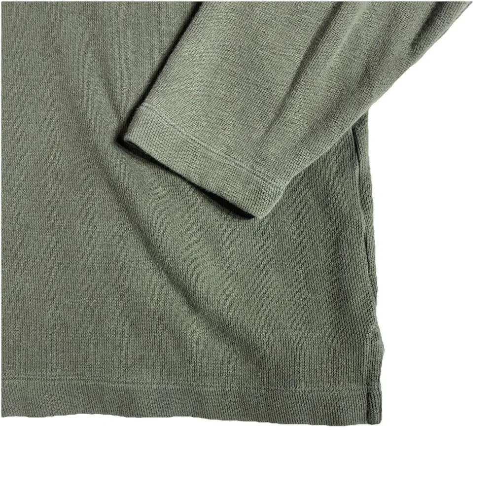 Eddie Bauer Men XL Thermal Shirt Long Sleeve Ribbed Knit Cotton Olive Green Crew - Picture 2 of 8